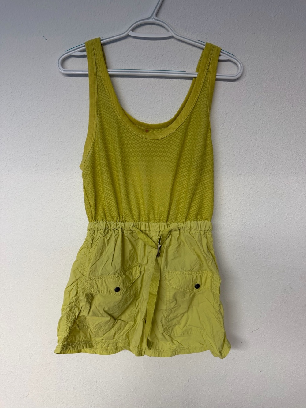 Free People Lime Green Mesh-Top One-Piece Romper